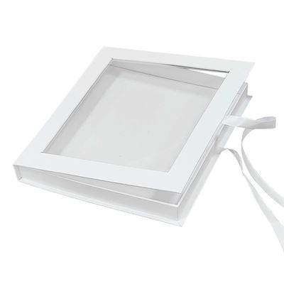 Scatola di cartone quadrato riciclata con chiusura magnetica Scatola regalo con finestra trasparente
