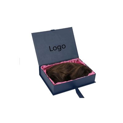 Requisiti specifici del cliente Parrucca per capelli di lusso Imballaggio Scatola nera Chiusura magnetica