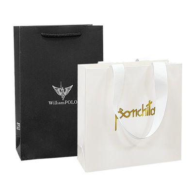Borse regalo di carta riciclata pieghevoli personalizzate Borse di carta boutique con maniglie