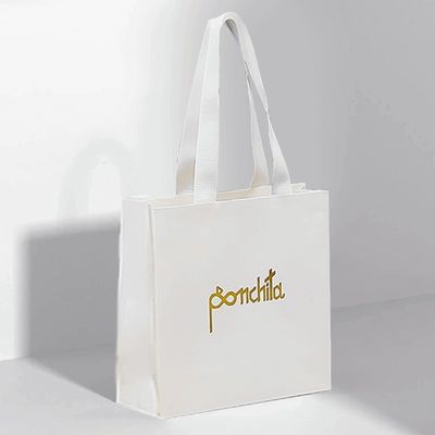 Borse regalo di carta riciclata pieghevoli personalizzate Borse di carta boutique con maniglie