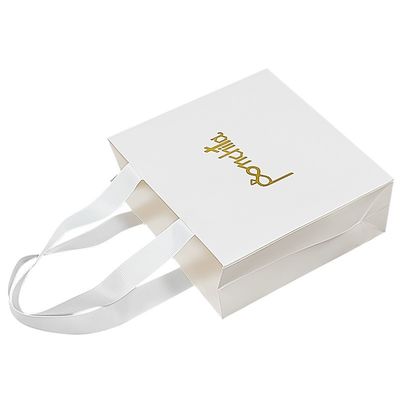 Borse regalo di carta riciclata pieghevoli personalizzate Borse di carta boutique con maniglie