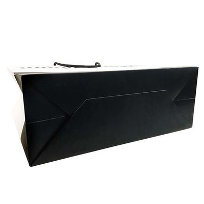 Logo personalizzato Abbigliamento Shopping Regalo Gioielli Imballaggio Borsa di carta con finitura di timbro d'oro