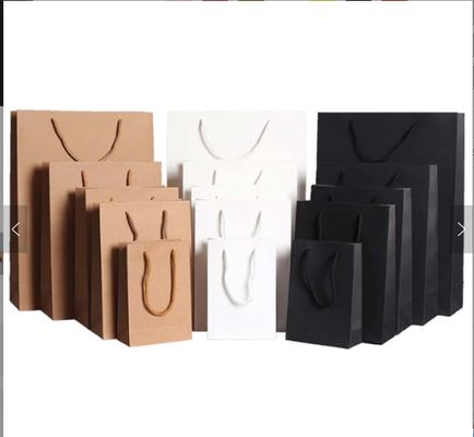 Borse da shopping di carta kraft marrone Offset stampa abbigliamento Borsa di carta logo personalizzato