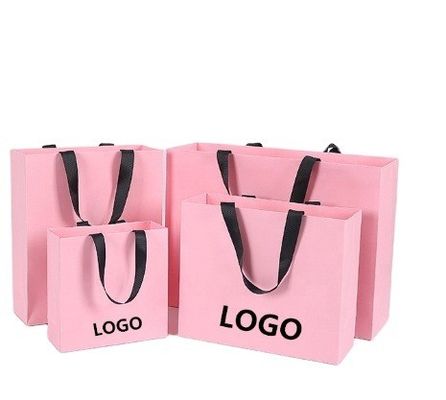 Borse di carta rettangolare riciclabile per la spesa Borse di abbigliamento per la confezione