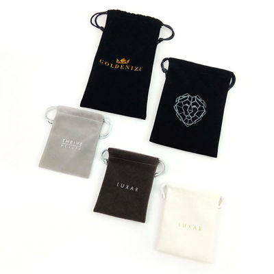 Ordine personalizzato accettato Stampaggio in oro Foglio caldo String drawing Velvet Gioielleria sacchetto