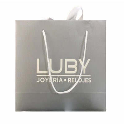 Stampaggio a caldo Borse regalo di lusso personalizzate Borse per lo shopping Kraft riciclabili con maniglie