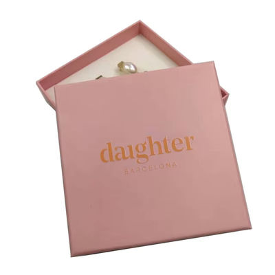 Collare personalizzato Logo orecchini gioielli confezionamento regalo scatola con schiuma inserire scatola di cartone rigido per anelli e braccialetti