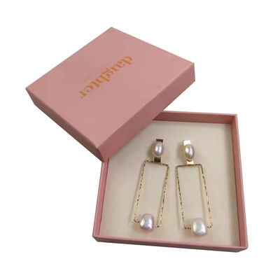 Collare personalizzato Logo orecchini gioielli confezionamento regalo scatola con schiuma inserire scatola di cartone rigido per anelli e braccialetti