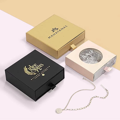 Collare personalizzato Logo orecchini gioielli confezionamento regalo scatola con schiuma inserire scatola di cartone rigido per anelli e braccialetti