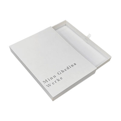 scatola bianca con modello di texture semplice elegante con logo argento lucido cassetto di cartone gioielli piccolo imballaggio regalo