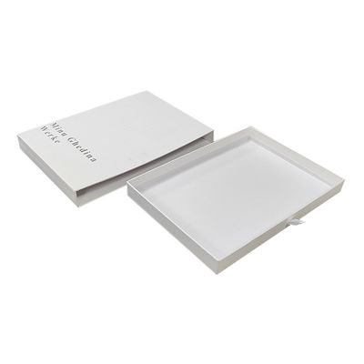 scatola bianca con modello di texture semplice elegante con logo argento lucido cassetto di cartone gioielli piccolo imballaggio regalo