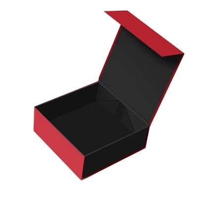 Disegno del logo personalizzato Nero rigido piatto di cartone Magnetico pieghevole Scatole Regalo Per Cosmetici Imballaggio regalo
