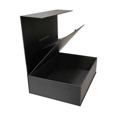 Disegno del logo personalizzato Nero rigido piatto di cartone Magnetico pieghevole Scatole Regalo Per Cosmetici Imballaggio regalo