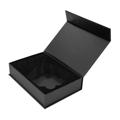 Imballaggio personalizzato di fabbrica Scatola di stampa Cartone Carta nera Magnete Scatola regalo Imballaggio con schiuma interna