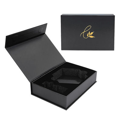 Imballaggio personalizzato di fabbrica Scatola di stampa Cartone Carta nera Magnete Scatola regalo Imballaggio con schiuma interna