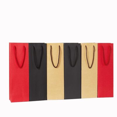 Commercio per piccole imprese Logo personalizzato Borsa di carta in carta con manico a nastro