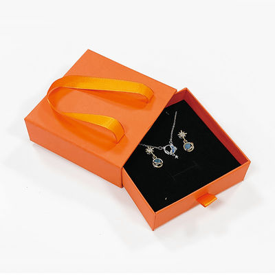 Custom Small Luxury Black Cardboard Paper Box Fashion Gioielli Regalo cassetto Slide Box con il tuo logo