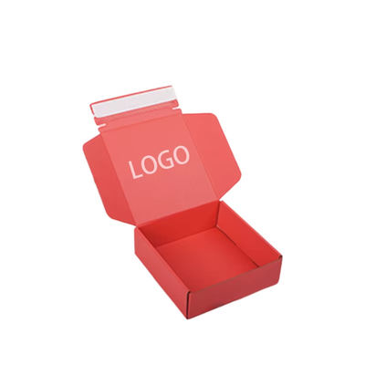 Stampa di logo a misura personalizzata Piccola casella postale ondulata Cosmetica confezionamento carta scatola auto sigilante scatola di spedizione