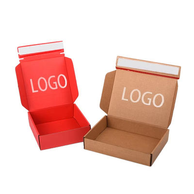 Stampa di logo a misura personalizzata Piccola casella postale ondulata Cosmetica confezionamento carta scatola auto sigilante scatola di spedizione
