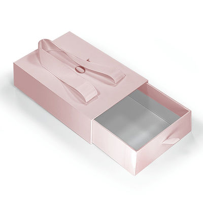 Logo personalizzato Cassetto cartone scorrevole Casella di carta regalo di lusso di alta gamma Colletto Braccialetto Gioielli Perfume Confezionamento con manico