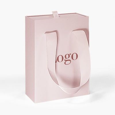 Logo personalizzato Cassetto cartone scorrevole Casella di carta regalo di lusso di alta gamma Colletto Braccialetto Gioielli Perfume Confezionamento con manico