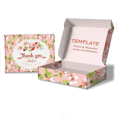 Scatole di posta stampate su misura Cosmetici personalizzati rosa Scatole di imballaggio per la posta Grazie Cartone regalo