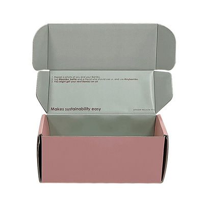Logo personalizzato Scatola gioielleria rosa Scatola di imballaggio carta cosmetica regalo cartone ondulato