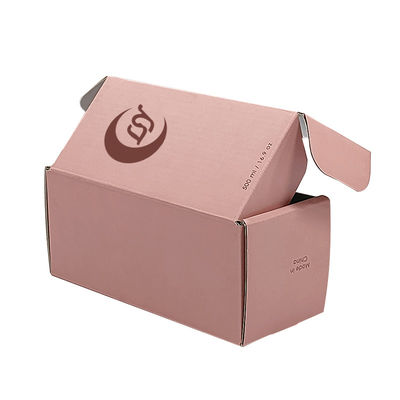 Logo personalizzato Scatola gioielleria rosa Scatola di imballaggio carta cosmetica regalo cartone ondulato
