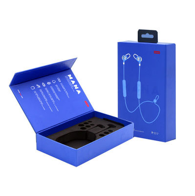 Logo personalizzato Casella di imballaggio per cuffie magnetiche senza fili in cartone di lusso con EVA Liner Packaging Hanging Box