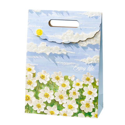Borsa di carta personalizzata Kraft personalizzata rosa piccola per imballaggio, maniglia per confezioni regalo artistiche