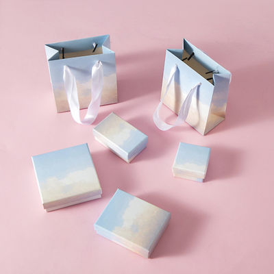Scatola portagioie in cartone con logo personalizzato di lusso per anelli, orecchini, collane, bracciali, base rigida per confezioni di gioielli