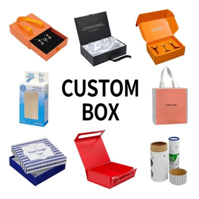 Scatole da spedizione personalizzate in cartone ondulato 6x6x2 con spessore di 2 mm, stampa a caldo oro e stoviglie di esempio gratuite riciclabili