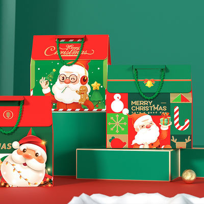 Scatola regalo di Natale di lusso su misura con manico 157g carta d'arte 1000g cartone