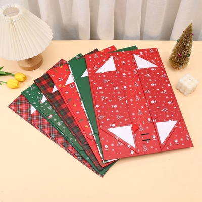 Piccole imprese nastro unico per calzini Custom lusso cartone scatola regalo di Natale con chiusura magnetica UV laminazione