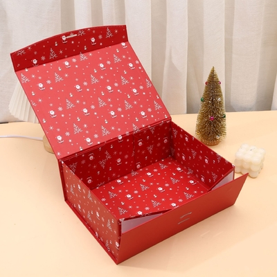 Piccole imprese nastro unico per calzini Custom lusso cartone scatola regalo di Natale con chiusura magnetica UV laminazione
