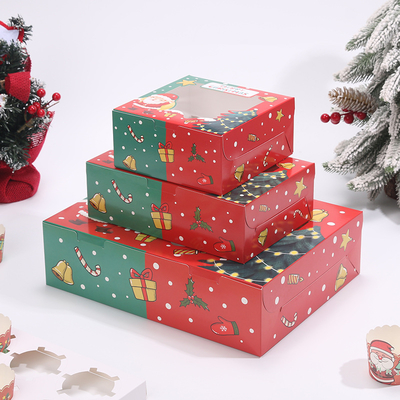2025 Luxury Christmas Holiday Gift Boxes Kraft Paper Packing Festive Custom Printed Gift Boxes per la stagione natalizia