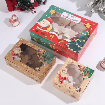 2025 Luxury Christmas Holiday Gift Boxes Kraft Paper Packing Festive Custom Printed Gift Boxes per la stagione natalizia