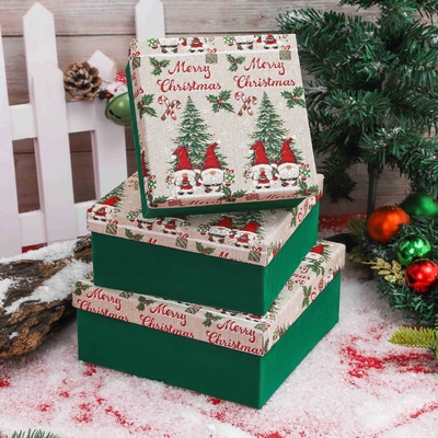 Scatole regalo di Natale con nastro stampato in poliestere personalizzato Scatole regalo per Natale all'ingrosso imballaggio festivo