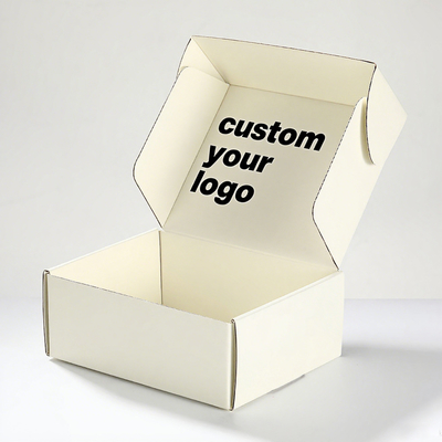 Scatole di spedizione personalizzate bianche personalizzate con logo per le piccole imprese