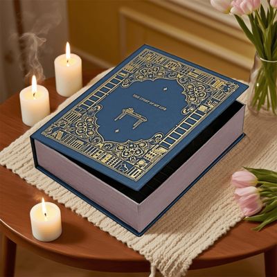 Scatola regalo in forma di libro di lusso stampata su misura confezionata per candele di marca