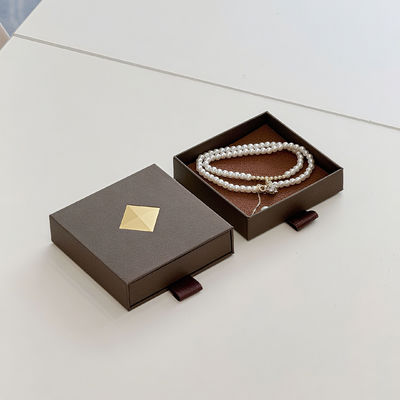 Logo personalizzato ecologico stampato rigido riciclabile stile carta imballaggio cartone cassetto scatola scorrevole per gioielli