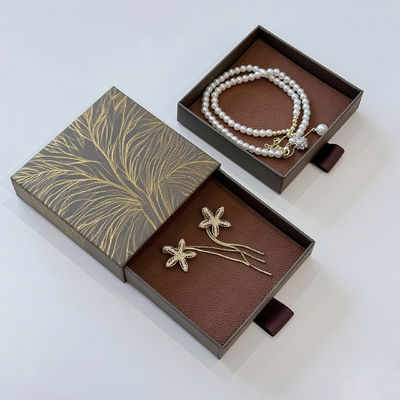 Logo personalizzato ecologico stampato rigido riciclabile stile carta imballaggio cartone cassetto scatola scorrevole per gioielli