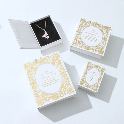 Scatola magnetica per gioielli di lusso personalizzata all'ingrosso per collane e orecchini