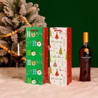 Piccoli sacchetti di carta di lusso personalizzati di Natale con manico a nastro