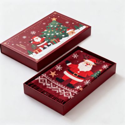 Caselle regalo di Natale di lusso su misura Cartone rigido opaco per imballaggio Sciarpa Abito intima Camicia Materiali asettici riciclati