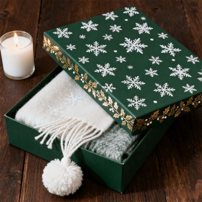 Caselle regalo di Natale di lusso su misura Cartone rigido opaco per imballaggio Sciarpa Abito intima Camicia Materiali asettici riciclati