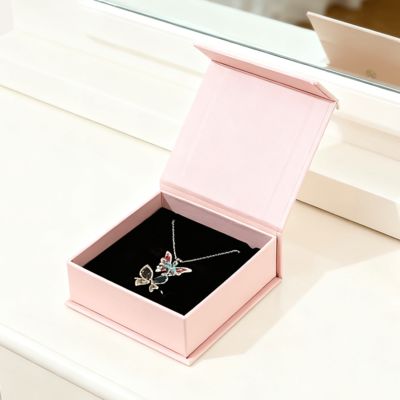 Set di scatole magnetiche in cartoncino nero con logo personalizzato per gioielli, ciglia finte e occhiali