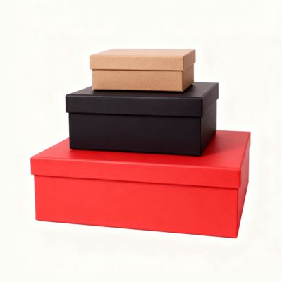 Set di scatole regalo piatte di lusso personalizzate con coperchio arancione e base con sacchetto di carta Caratteristiche: laminazione opaca, goffratura, stampa a lamina d'oro