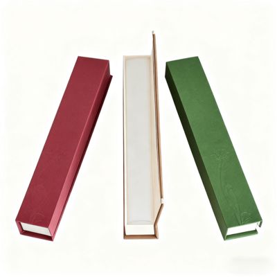 Scatola per incenso a conchiglia rettangolare di lusso a tinta unita Imballaggio in carta kraft personalizzato per regali Scatole rigide Fodera in spugna Stampa a caldo