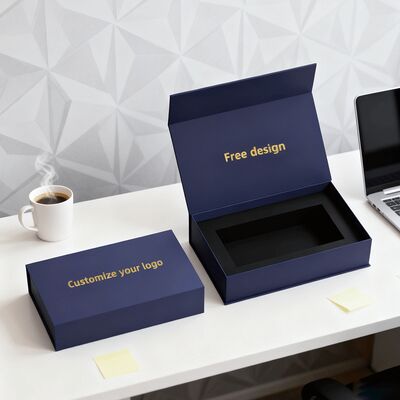 Custom Personalized Packaging Box With Magnetic Closure Black Insert For Shoes Clothing